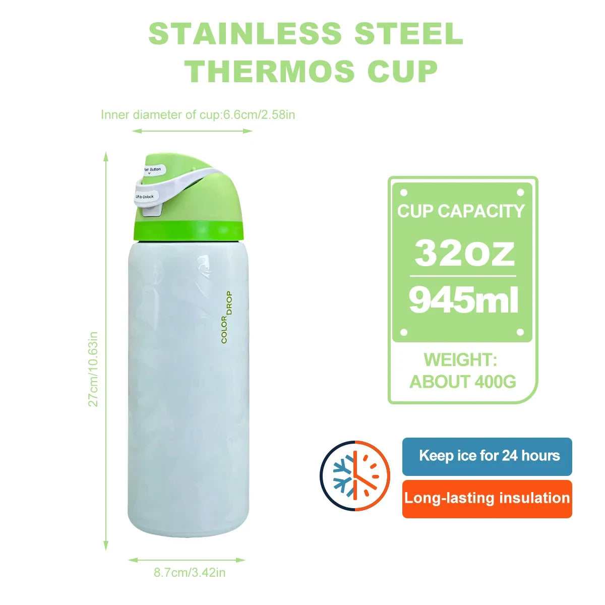 Ghost Glow Insulated Water Bottle
